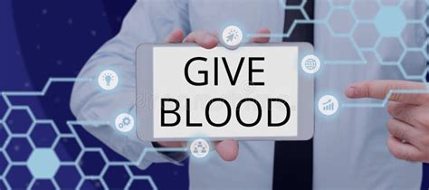 Handwriting Text Give Blood Business Concept Person Voluntarily Has