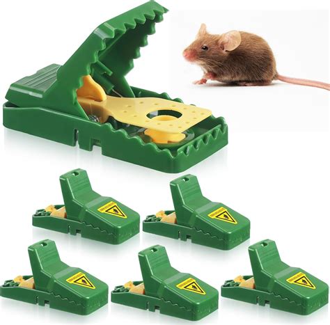 Qualirey 6 Pcs Green Mouse Traps With Yellow Detachable