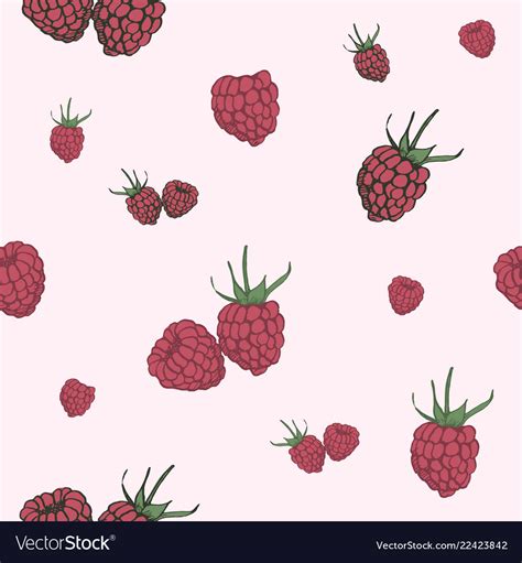 Raspberry Seamless Pattern Royalty Free Vector Image