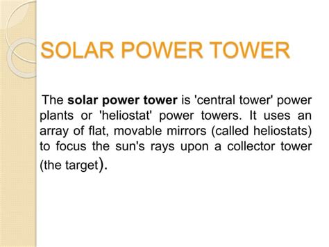 Solar Power Tower | PPT