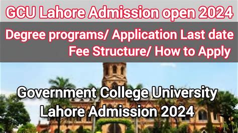 Gcu Lahore Admission How To Apply Government College University