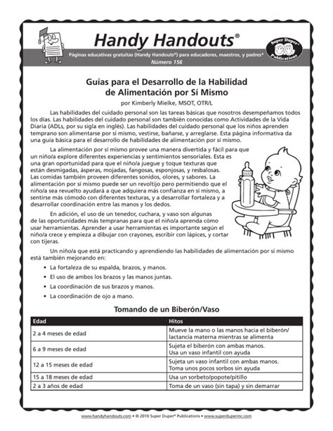 Handy Handouts® Guías Para El Desarrollo De La Habilidad De