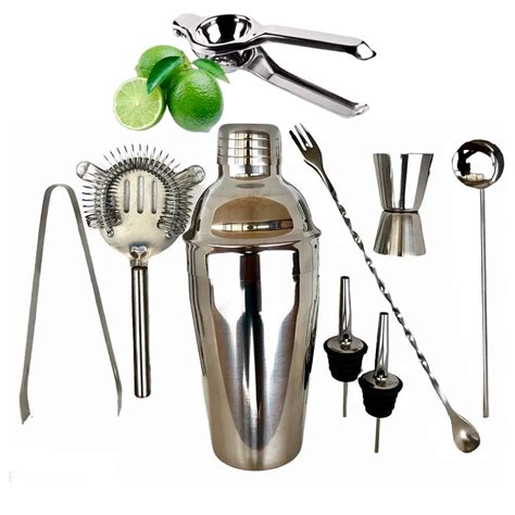 Kit Bar Coqueteleira Aço Inox 550ml Caipirinha 9 Peças no Shoptime