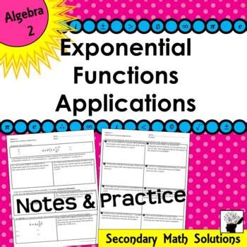 Exponential Functions Applications Notes and Practice | TPT