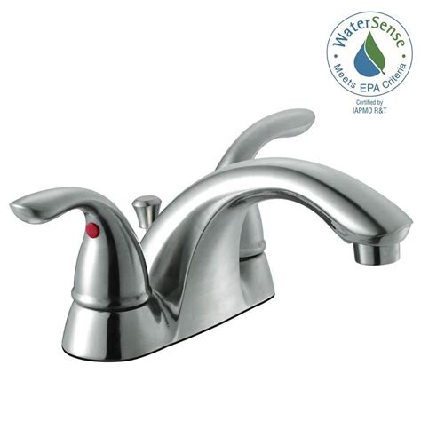 Glacier Bay Builders 4 In Centerset 2 Handle Low Arc Bathroom Faucet In Brushed Nickel 67091w