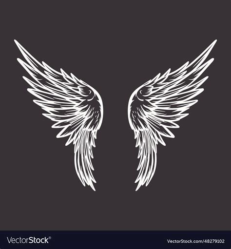 Wings icon vintage angel Royalty Free Vector Image