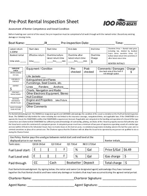 Fillable Online Fh Sites Imgix Pro Pre Post Rental Inspection Sheet