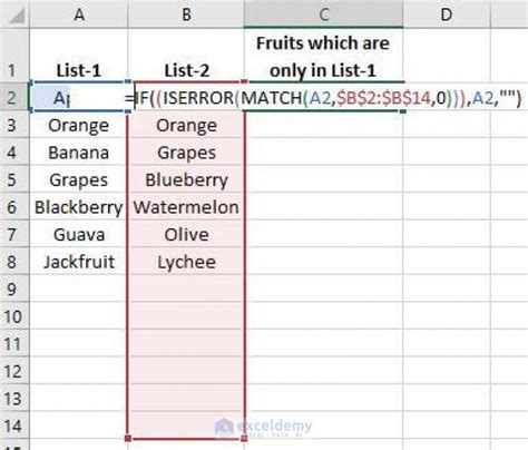 Compare Two Columns In Excel For Differences Ploraseed