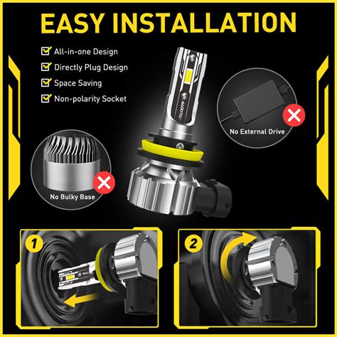 X Auxito H Led Combo Headlight Bulbs High Low Beam Kit