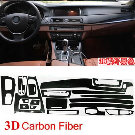 3D Carbon Fiber Texture Vinyl Pattern Interior Trim Sticker For BMW 5