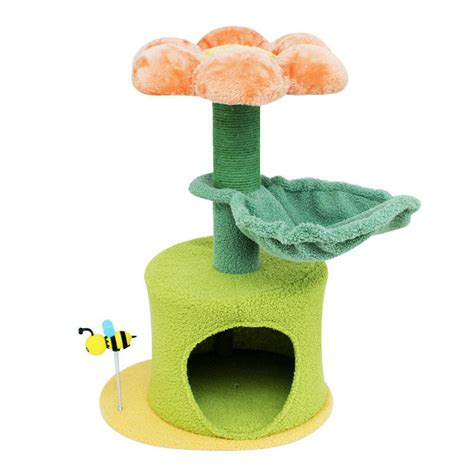 hot sale pet cat toy natural sisal cat scratching post flower cat tree