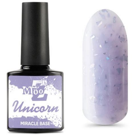 MOOZ Miracle Unicorn База для гель лака цветная с блестками, основа для ...
