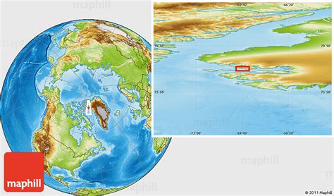 Physical Location Map of Qaanaaq