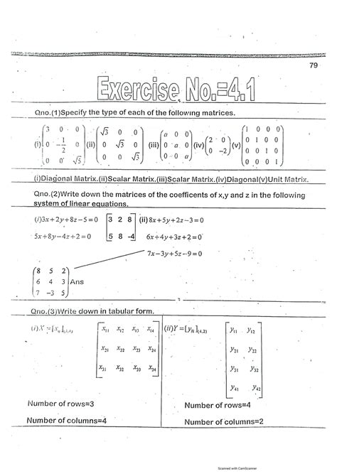 Solution Matrices And Determinants Notes Studypool