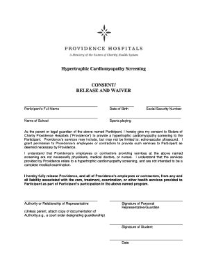 Fillable Online Wkhs Lexington Hypertrophic Cardiomyopathy Screening