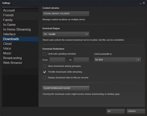 how to clear steam game cache