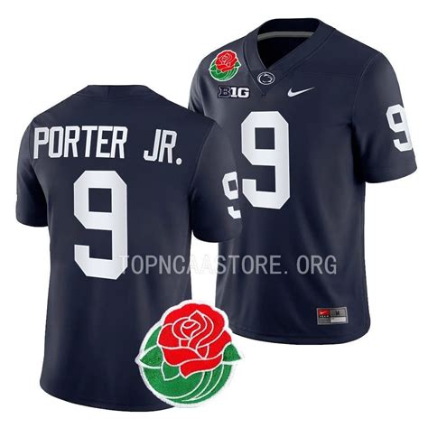 Penn State Nittany Lions 2023 Rose Bowl Joey Porter Jr 9 Navy Mens