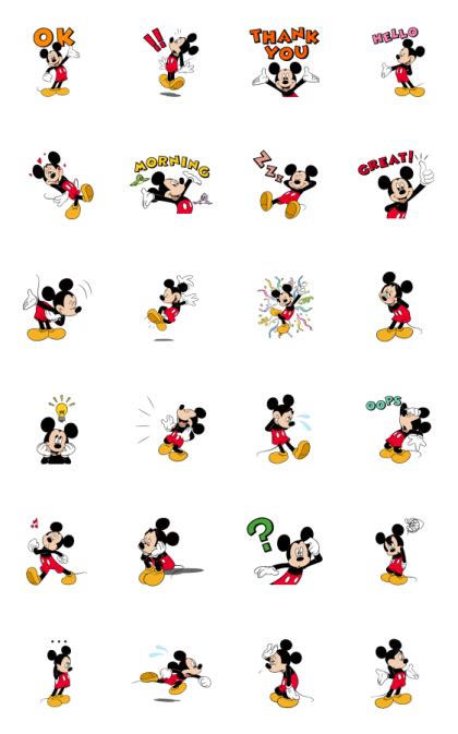 Moving Mickey Mouse LINE WhatsApp Sticker PNG