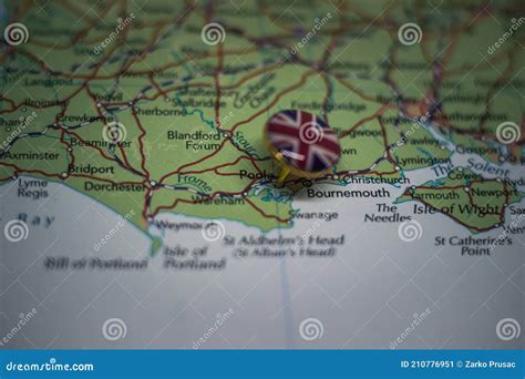 Poole Pinned on a Map with the Flag of United Kingdom Stock Image ...