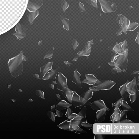 Premium Psd Psd Broken Glass Shards Transparent Background In D