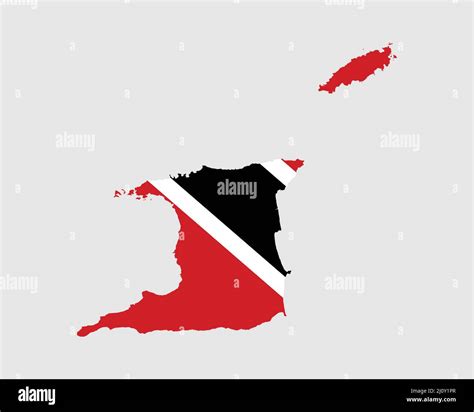 Trinidad And Tobago Flag Map Map Of The Republic Of Trinidad And Tobago With Country Banner