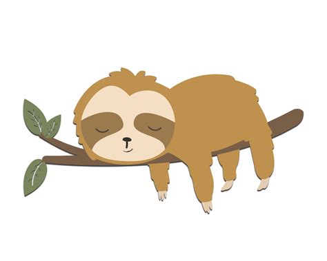 Sloth Svg Sleeping Sloth Svg Sloth Life Svg Sloth Vector Cute Etsy