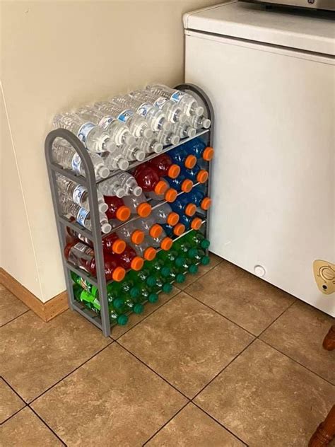 Water Bottle And Drink Storage Idea Water Bottle Storage Rack