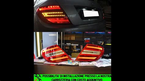 MERCEDES CLASSE C W204 2007 2012 FARI POSTERIORI ROSSI LED FANALI LOOK