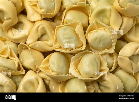 Tortellini italianos tradicionales recién hechos rellenos de ricotta y