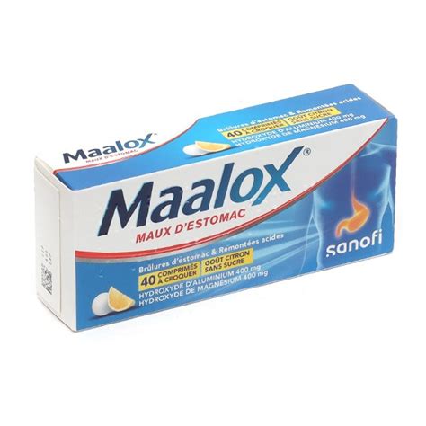 Maalox Maux d estomac comprimés à croquer Citron Brûlure reflux