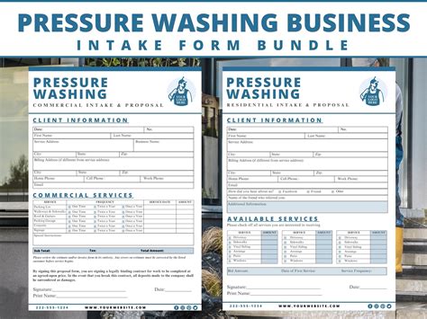 Pressure Washing Intake Form Intake Form Template Pressure Washing