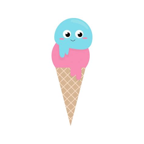 Helado Lindo En Corneta Dibujo De Ilustraci N Vectorial Dos