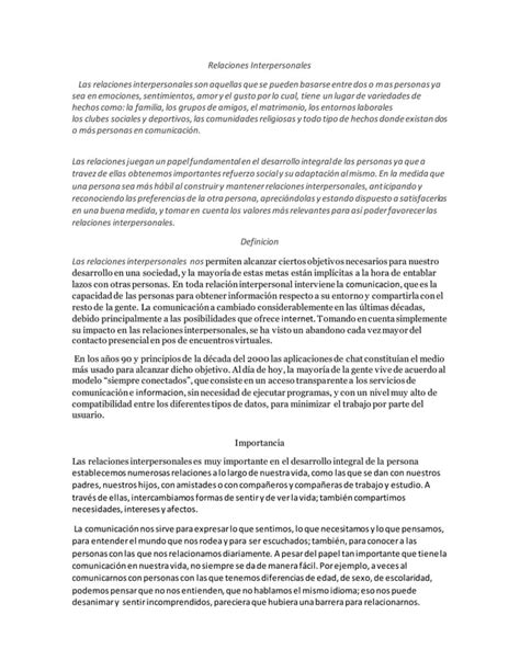 Relaciones Interpersonales PDF Descarga Gratuita