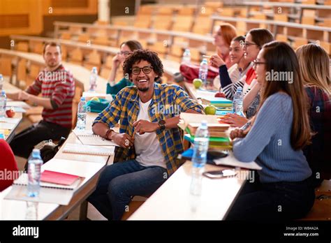 smiling multiracial young students studying  stock photo alamy