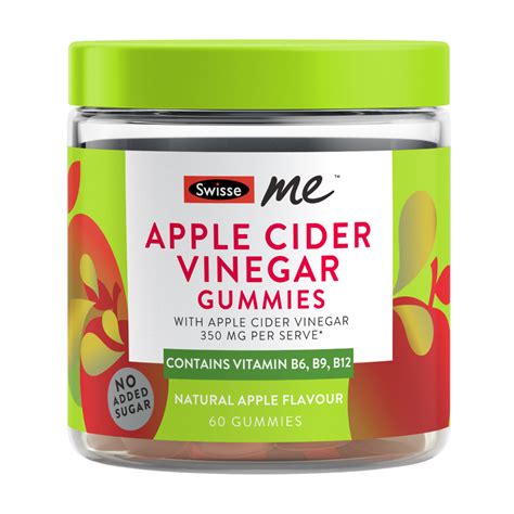 Swisse Me Apple Cider Vinegar Gummies 60 Pack Expiry Aug 2024