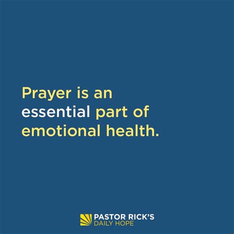 Prayer Recovers Emotional Health Pastor Ricks Daily Hope