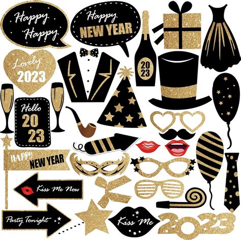 New Years Eve Photo Booth Props 2023 Happy New Years Props 2023