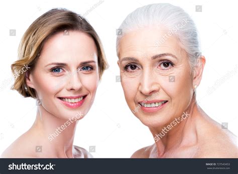Naked Adult Daughter Senior Mother Isolated Stock Photo Shutterstock