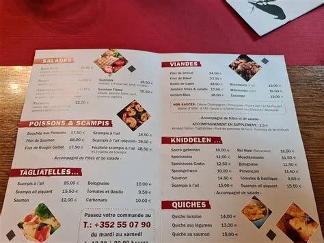 Carta Del Restaurante Beim Kueb Mondercange