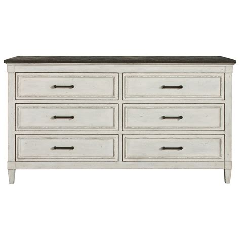 Bassett Bella Cottage 6 Drawer Dresser With Weathered Finish Bassett Of Cool Springs Dressers