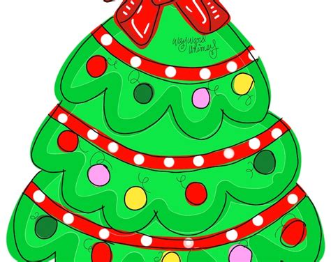 Christmas Tree Door Hanger Downloadable File Printable Etsy