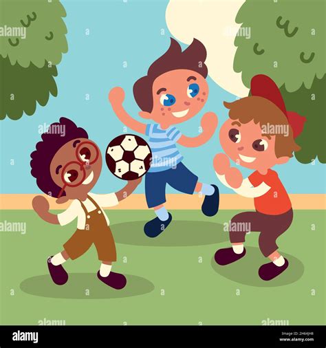 niños jugando a dibujos animados Imagen Vector de stock Alamy