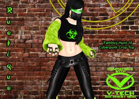 Second Life Marketplace Rt Fbh10 Cyberpunk Crop Top