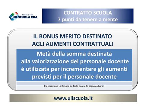 IL BONUS MERITO DESTINATO AGLI AUMENTI CONTRATTUALI Ppt Scaricare