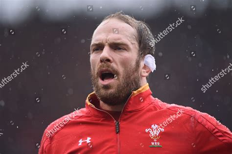 Alun Wyn Jones Wales During Anthems Editorial Stock Photo - Stock Image ...