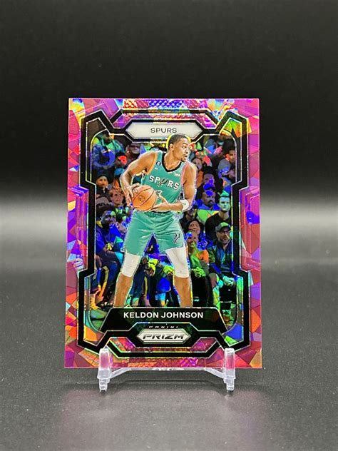 2023 24 Panini Prizm Keldon Johnson Pink Cracked Ice Prizm 82 San