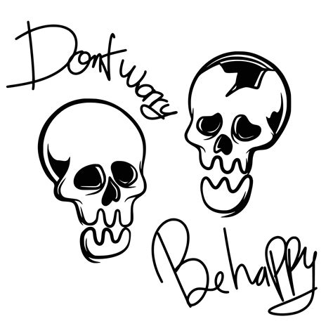 Vector skull with slogan don't worry be happy illustration 24756918 ...