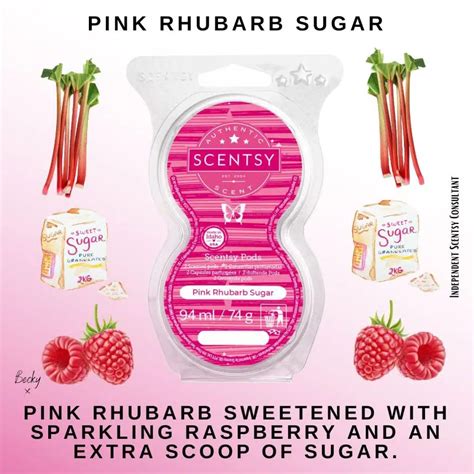 Pink Rhubarb Sugar Scentsy Pod Twin Pack The Candle Boutique