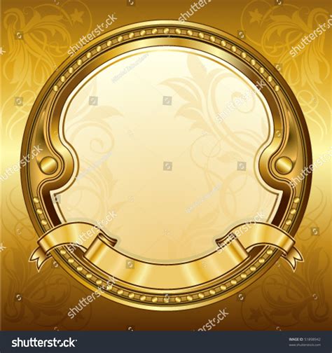 Gold Vintage Circle Frame Ribbon Stock Vector Royalty Free 51898942