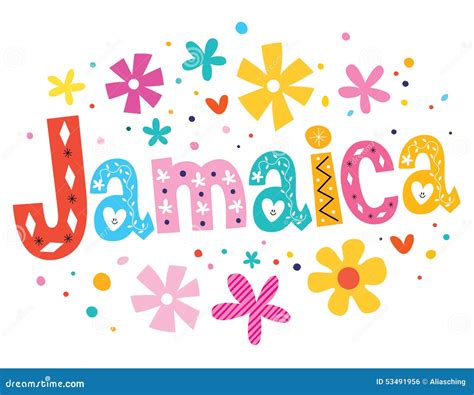 Jamaica Vector Lettering Decorative Type Stock Vector Illustration Of